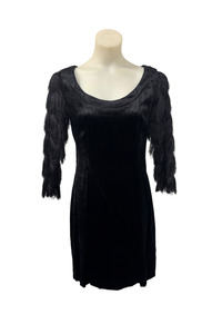 Claire Bloom NZ made Velvet Little black dress, S
