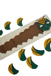 Kids: Vintage wooden caterpillar puzzle