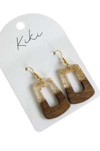 Kiki gold wood loop earrings