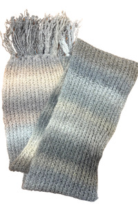 Beautifully soft grey gradient knitted scarf