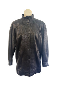 Siricco leopard print leather jacket