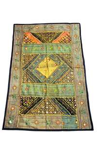 Funky embroidered mirrors tapestry