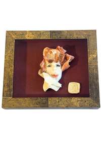 Artwork: Funky framed clay portrait