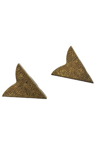 Vintage golden brass fancy western shirt collar tips