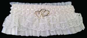 Wedding - Satin Garter Double Heart