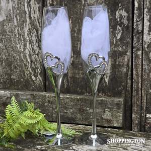 Wedding Gifts: Binding Hearts Wedding Flutes - Wine Glasses