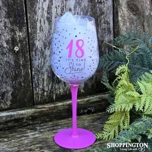 Gifts For Birthday Milestones: Dotty Star Wine Glass - 18th