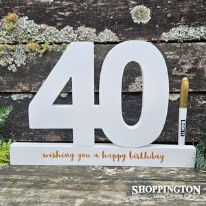 Gifts For Birthday Milestones: Birthday Gold Edition Sign It Block