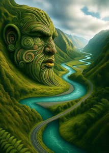 Gift Cards: Doug Healey Greetings Card - Awa / River Green