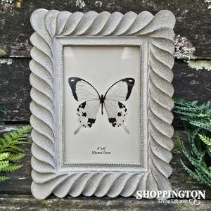Photo Frames Albums: Twist Pattern Photo Frame - Taupe