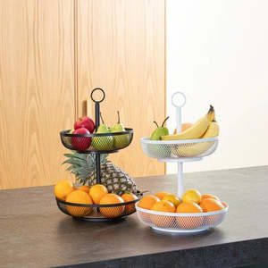 2 Tier Fruit Basket - Black