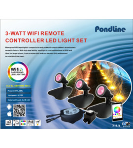 ZWF Pondline - LED Light - Set of 3 (3watt) RGB Remote Controller (WiFi)