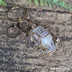 Keyring - Cream Diamante Mini