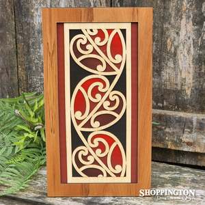 NZ Made Wooden Wall Panel / Kowhaiwhai - heart