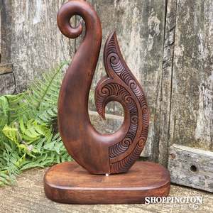 Woodcraft: Carved Wooden Hei Matau Whale's Tail