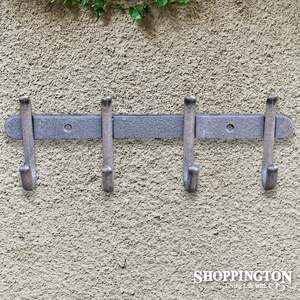Home Decor: Cast Iron 4 Hook Rail