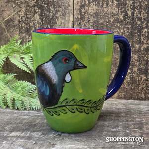 Ceramics: NZ Made Hand Painted - Red Tui Blokes Mug