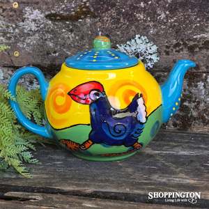 Ceramics: NZ Made Hand Painted - Tea Pot Pukeko Walking
