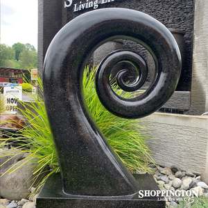 Outdoor Living: Garden Sculpture - Terrazzo Koru / Black 100cm