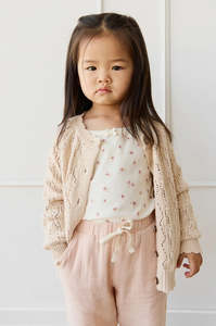 Jamie Kay - Organic Cotton Singlet - Simple Flowers Egret