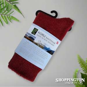 Foot Coverings: Possum Merino - Dress Socks / Red