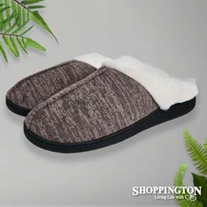 Foot Coverings: Memory Foam Fur Trim Slippers