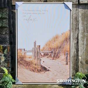 Wall Art: Palm Cove Beach Path Framed Canvas