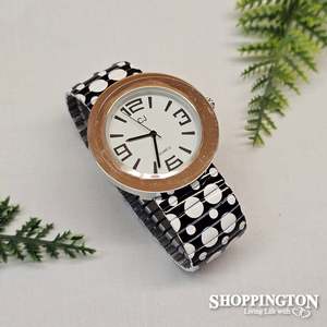 Watches: Watch - Black Polka Dot