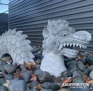 Garden Art: 3pc Dragon Garden Sculpture