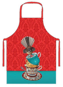 Aprons Linen: Apron NZ Print - Cracking Up - Angie Dennis