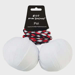 Te Wiki O Te Reo Maori: NZ Maori Poi - White Large 10cm