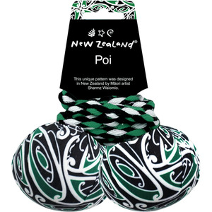 NZ Maori Patterned Poi - Green