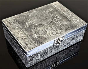 Silver Dream Catcher Trinket Box