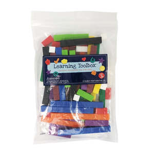 Wooden Toys: Cuisenaire Number Rods Set 74pc (10 colours)