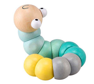 Wooden Toys: Pastel Wooden Worm