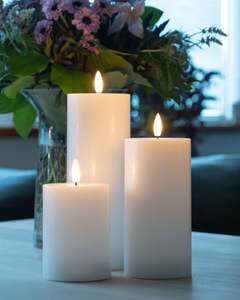 Aromatherapy Candles: Set of 3 LED Pillar Candles 10cm, 12.5cm & 15cm (8 hour timer)