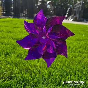 Wind Spinner - Purple Sparkle Pinwheel 20cm