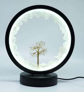 Lamps Lighting: Gemstone LED Lamp - Clear Quartz with Tree