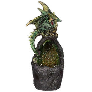 Gifts For Him: Dark Legends Crystal Cavern LED Dragon - Green