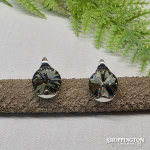 Earrings -Large Crystal Grey