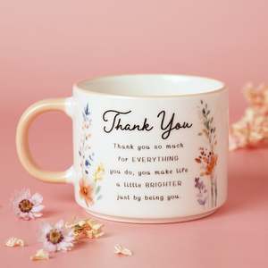 Gifts For Special Occasions: The Cottage Garden Peach Mug - Thank You