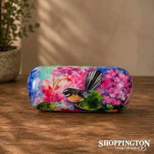 All Gift Collections: Leather NZ Print Sunglasses Case - Fantail Pink