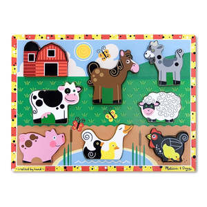 Games Puzzles: Melissa & Doug - Chunky Wooden Puzzle / Farm