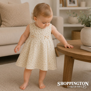 Arthur Avenue - Dusty Rose Peach Rose Bow Dress