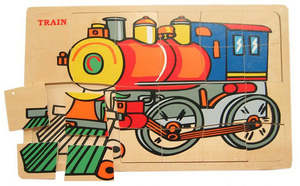 Games Puzzles: Wooden Puzzle - Train
