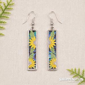 Paua with Sun Flowers Earrings
