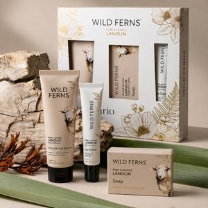 Health Wellbeing: Wild Ferns Gift Box - Lanolin Pamper Trio