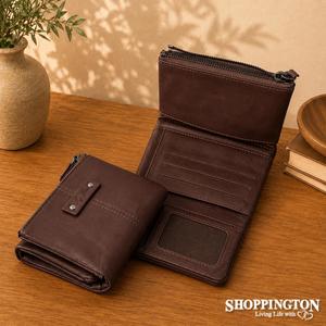 Gifts For Him: 3 Fold Wallet -  Coffee