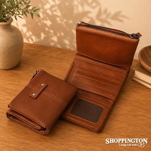 Gifts For Him: 3 Fold Wallet - Tan
