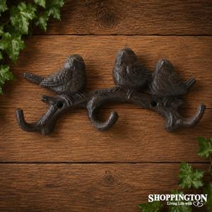 Home Living: Cast Iron 3 Birds Hook